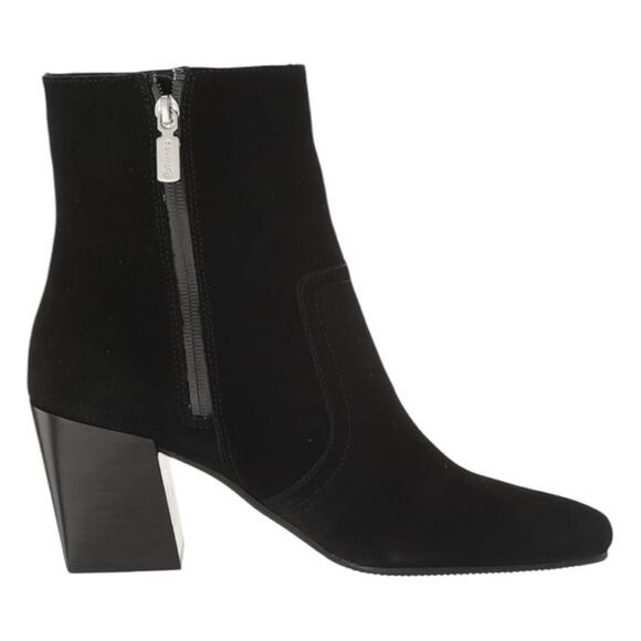 Blondo Sadie Waterproof Ankle Boot Black Suede Block Heel Zipper Side Closure 6 - Picture 1 of 9